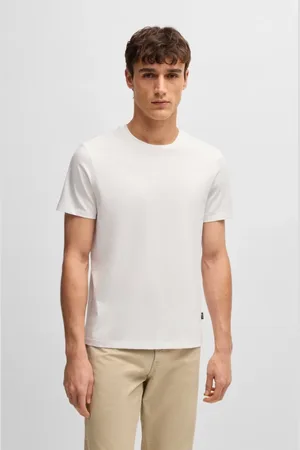 HUGO BOSS Top, Herre, Hvid, XL, Bomuld, Lys Bomuld Tessler T-shirt Hvid