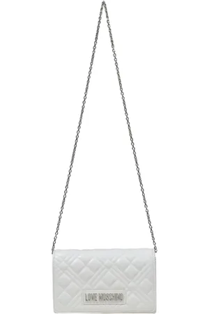 Moschino Taske, Dame, Hvid, ONE SIZE, Uld, Quiltet dame taske med logo