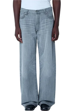 JUNYA WATANABE Jeans, Herre, Grå, L, Bomuld, Straight-Leg Five-Pocket Jeans