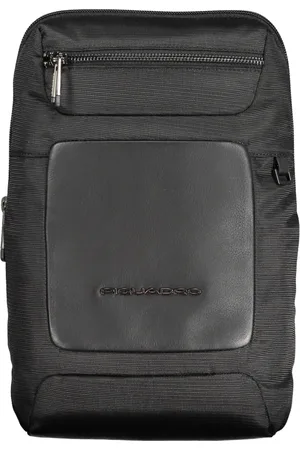 Piquadro Taske, Herre, Sort, ONE SIZE, Uld, Sort Skuldertaske med Lynlås