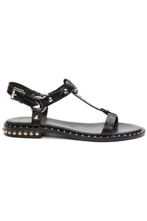 Ash Sko, Dame, Sort, 37 EU, Uld, Krokodille Print T-Strop Sandaler