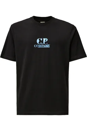 C.P. Company Top, Herre, Blå, XL, Bomuld, Grafisk Print Bomuld T-shirt Regular Fit