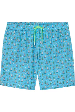 MC2 SAINT BARTH Badetøj, Herre, Blå, 2XL, Blåt trykt badetøj