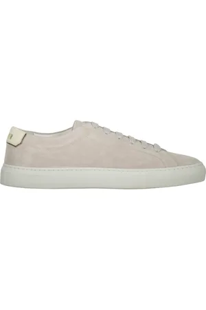 MOORER Sko, Herre, Grå, 41 EU, Suede, Casual Suede Sneakers med Kontrast Logo