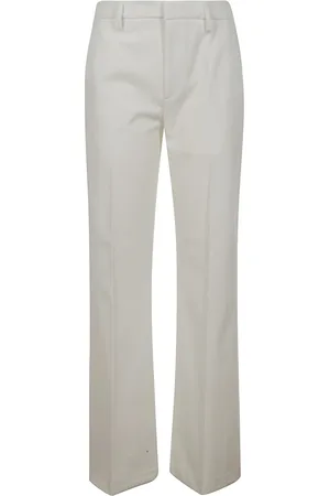 Dondup Bukser, Dame, Hvid, XS, Bomuld, Slim Fit Bomuld Bukser i Fiocco