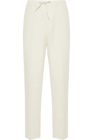 CANALI Bukser, Herre, Hvid, M, Bomuld, Lyocell Bomuld Bukser Regular Fit