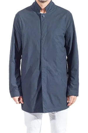 PEOPLE OF SHIBUYA Frakke, Herre, Blå, 2XL, Polyester, Blå Mænds Trenchcoat Urban Stil