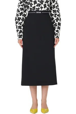 Msgm Nederdel, Dame, Sort, S, Uld, Stilfuld Nederdel til Kvinder