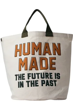 HUMAN MADE Taske, Herre, Hvid, ONE SIZE, Bomuld, Logo Canvas Tote Taske