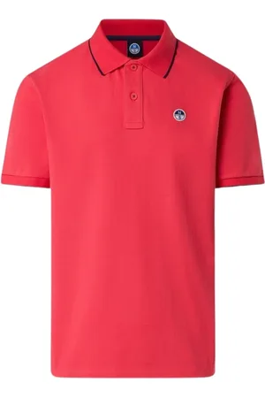 North Sails Top, Herre, Lyserød, XL, Bomuld, bomuld stribet krave polo shirt