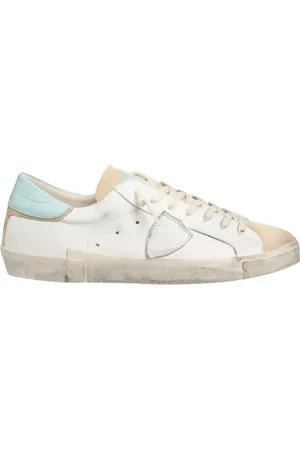 Philippe model Sko, Herre, Hvid, 45 EU, Læder, Vintage Mixage Sneakers i Hvid Blå