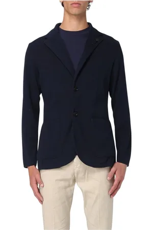LARDINI Jakke, Herre, Blå, S, Marineblå Strikblazer Jakke