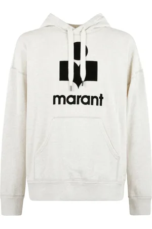 Isabel Marant Sweathshirts & Hoodies, Herre, Hvid, XL, Bomuld, Langærmet hættetrøje med logoprint