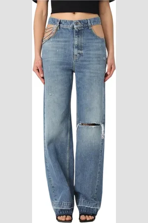 Stella McCartney Jeans, Dame, Blå, W26, Denim, Kæde Detalje Wide Leg Jeans