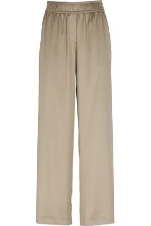 Brunello Cucinelli Bukser, Dame, , S, Uld, Elegant Silkebukser Elastisk Talje
