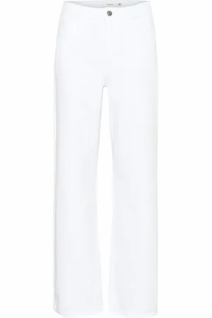Gestuz Jeans, Dame, Hvid, W26, Bomuld, Hvid Vask Wide Leg Jeans