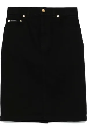 Dolce & Gabbana Nederdel, Dame, Sort, M, Denim, Sort Denim Midi Nederdel