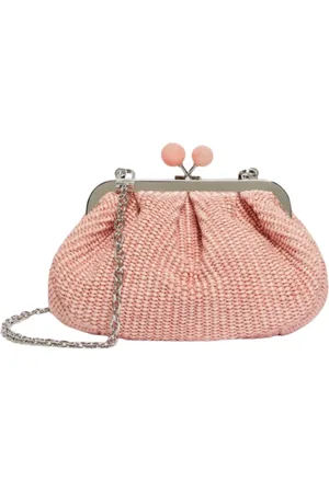 Max Mara Taske, Dame, Lyserød, ONE SIZE, Uld, Lille Pasticcino-taske i Rafia-stil