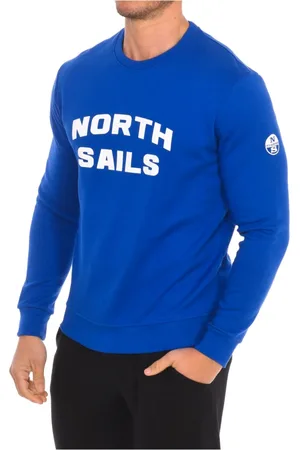 North Sails Sweathshirts & Hoodies, Herre, Blå, S, Nylon, Ribbet Crew Neck Sweatshirt