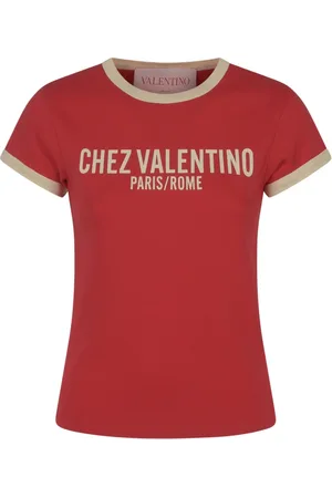 VALENTINO Top, Dame, Rød, L, Bomuld, Chez print bomuld jersey T-shirt
