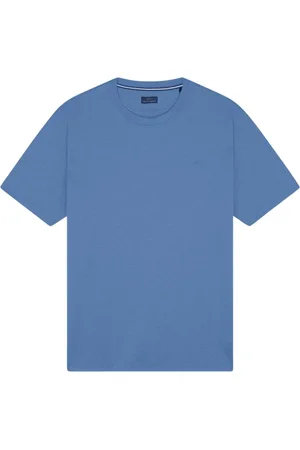 Paul & Shark Top, Herre, Blå, M, Bomuld, Haj Broderet Bomuld Jersey T-shirt