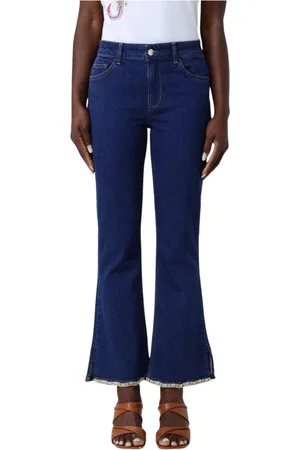 Liu Jo Jeans, Dame, Blå, W26, Bomuld, Flared Jeans med Pyntede Sømme