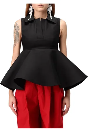 Jacquemus Top, Dame, Sort, XS, Bomuld, Sort Cropped Peplum Top