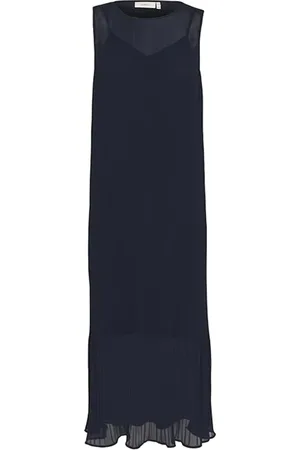 INWEAR Kjole, Dame, Blå, 2XL, Uld, Enkel Mesh Kjole Marineblå