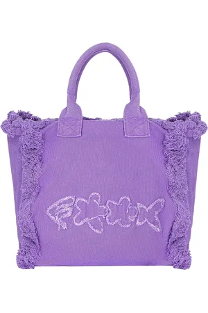 F**K Taske, Dame, Lilla, ONE SIZE, Uld, Rynket Strandtaske