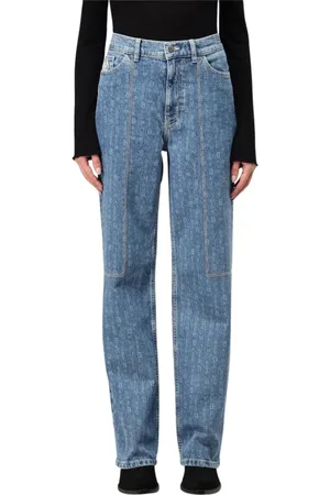 Baum und Pferdgarten Jeans, Dame, Blå, M, Uld, Logo Print Straight Leg Jeans