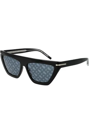 HUGO BOSS Tilbehør, Dame, Sort, ONE SIZE, Uld, Sorte Kvinder Solbriller Spejlet Trapezium Stil