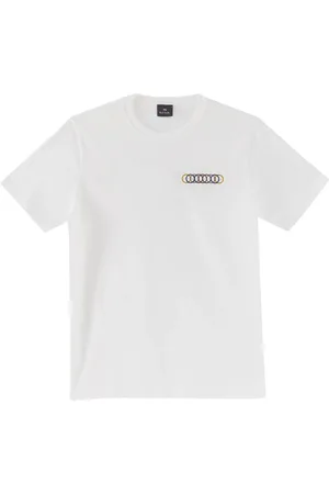 Paul Smith Top, Herre, Hvid, M, Bomuld, Grafisk Cirkel Print Hvid Bomuld T-shirt