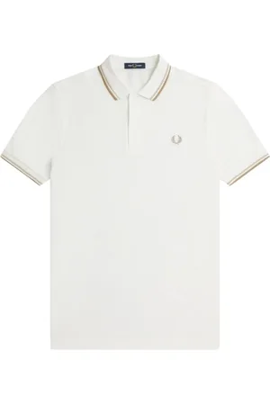 Fred Perry Top, Herre, Hvid, M, Bomuld, Kortærmet Twin Tipped Polo