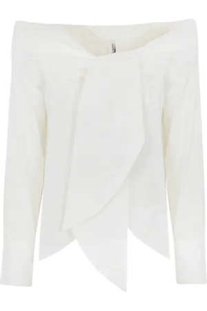 LIVIANA CONTI Bluser & Skjorter, Dame, Hvid, M, Bomuld, Hvid Bomulds Off-Shoulder Bluse