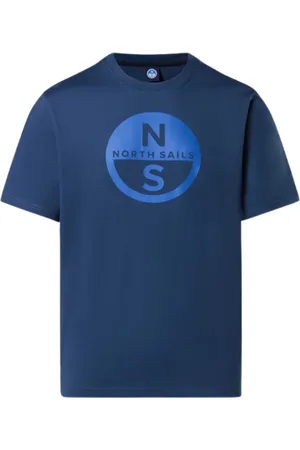 North Sails Top, Herre, Blå, 2XL, Bomuld, Stor Logo Bomulds T-shirt