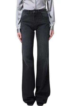 Emporio Armani Jeans, Dame, Sort, W26, Uld, Sorte Wide Leg Jeans