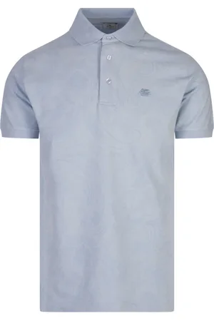 Etro Top, Herre, Blå, L, Blå Polo Skjorte med Paisley Mønster