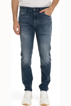 HUGO BOSS Jeans, Herre, Blå, W34, Denim, Sten Vasket Denim Jeans med 5 Lommer