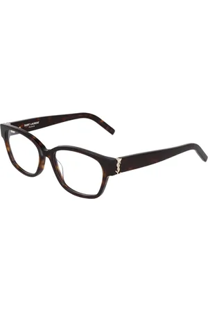 Saint Laurent Tilbehør, unisex, Brun, 52 MM, Uld, Firkantet Ramme Stilfulde Briller