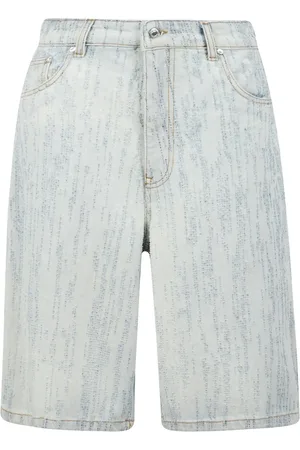 Msgm Shorts, Herre, Blå, M, Denim, Ødelagt denim Bermuda shorts med kontrastsømme