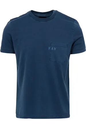 FAY Top, Herre, Blå, L, Bomuld, Blå Bomuld Jersey T-shirts og Polos