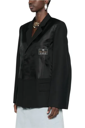 Victoria Beckham Jakke, Dame, Sort, XS, Uld, Sorte Jakker med Klassisk Reversdesign