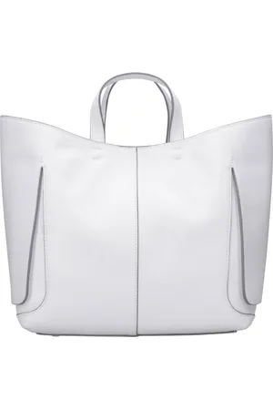 Orciani Taske, Dame, Hvid, ONE SIZE, Læder, Hvid læder håndtaske med aftagelig clutch