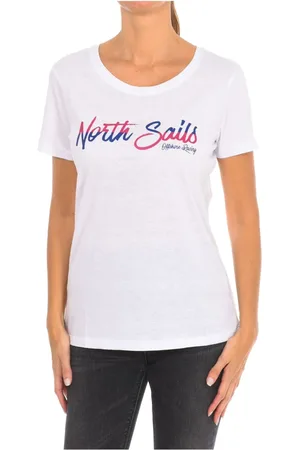 North Sails Top, Dame, Hvid, XL, Bomuld, T-shirt med korte ærmer og ribhalsudskæring