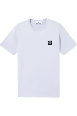 Stone Island Top, Herre, Lilla, M, Bomuld, Bomuld Jersey Kortærmet Logo T-shirt