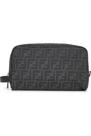 Fendi Taske, Herre, Grå, ONE SIZE, Uld, Stilfuld Sort Stof Håndtaske