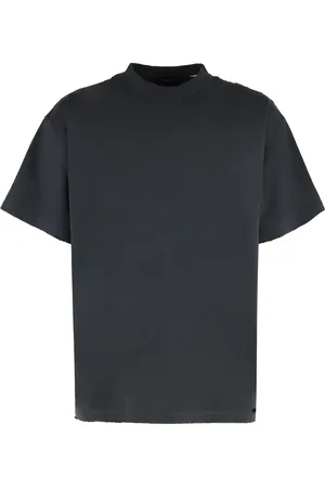 Balenciaga Top, Herre, Sort, M, Bomuld, Slidt Bomuld Crew-neck T-shirt
