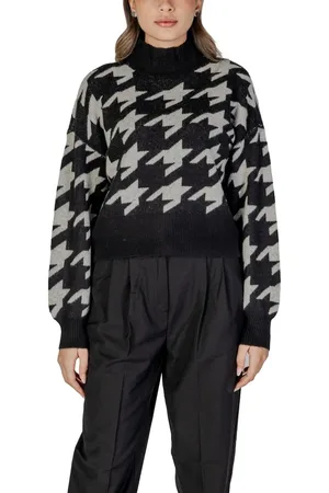 VERO MODA Strik, Dame, Sort, M, Uld, Sort Akryl Strikvarer Efterår/Vinter Kollektion
