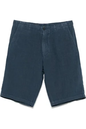 corneliani Shorts, Herre, Blå, 2XL, Linned, Linnedshorts med lommer, lavet i Italien