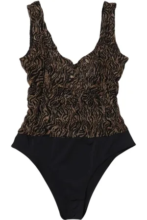 Nanushka Top, Herre, Brun, M, Uld, Brun Zebra Print Mesh Top